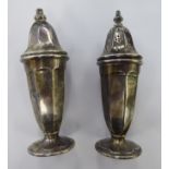 Two silver pedestal salt and pepper shakers Sheffield 1959 11