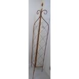 A brown painted metal three-fold garden trellis 52''h BSR