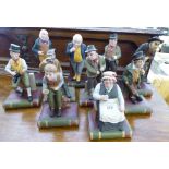 A set of ten John Aynsley china Charles Dickens characters various sizes nine boxed CS