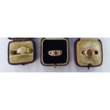 A 9ct gold signet ring; another, 9ct gold,