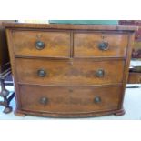 A late Victorian mahogany bow front four drawer dressing chest,