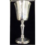 A silver pedestal goblet,