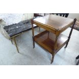 Small furniture: to include a modern rosewood veneered lamp table with a brushing slide and base