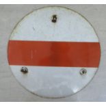 An enamelled steel railway sign,