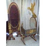 Two items of early 20thC stage set 'furniture', respectively painted in Trompe L'oeil, viz.