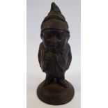 A late 19thC EG Zimmerman cast iron novelty vesta holder, featured as a standing portly man,