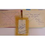 A 1960s autograph album with entries including several of the former principal actors in Granada