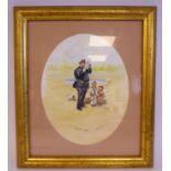 RD Dobson - 'The Great Catch' watercolour bears an inscription & signature 9'' x 7.