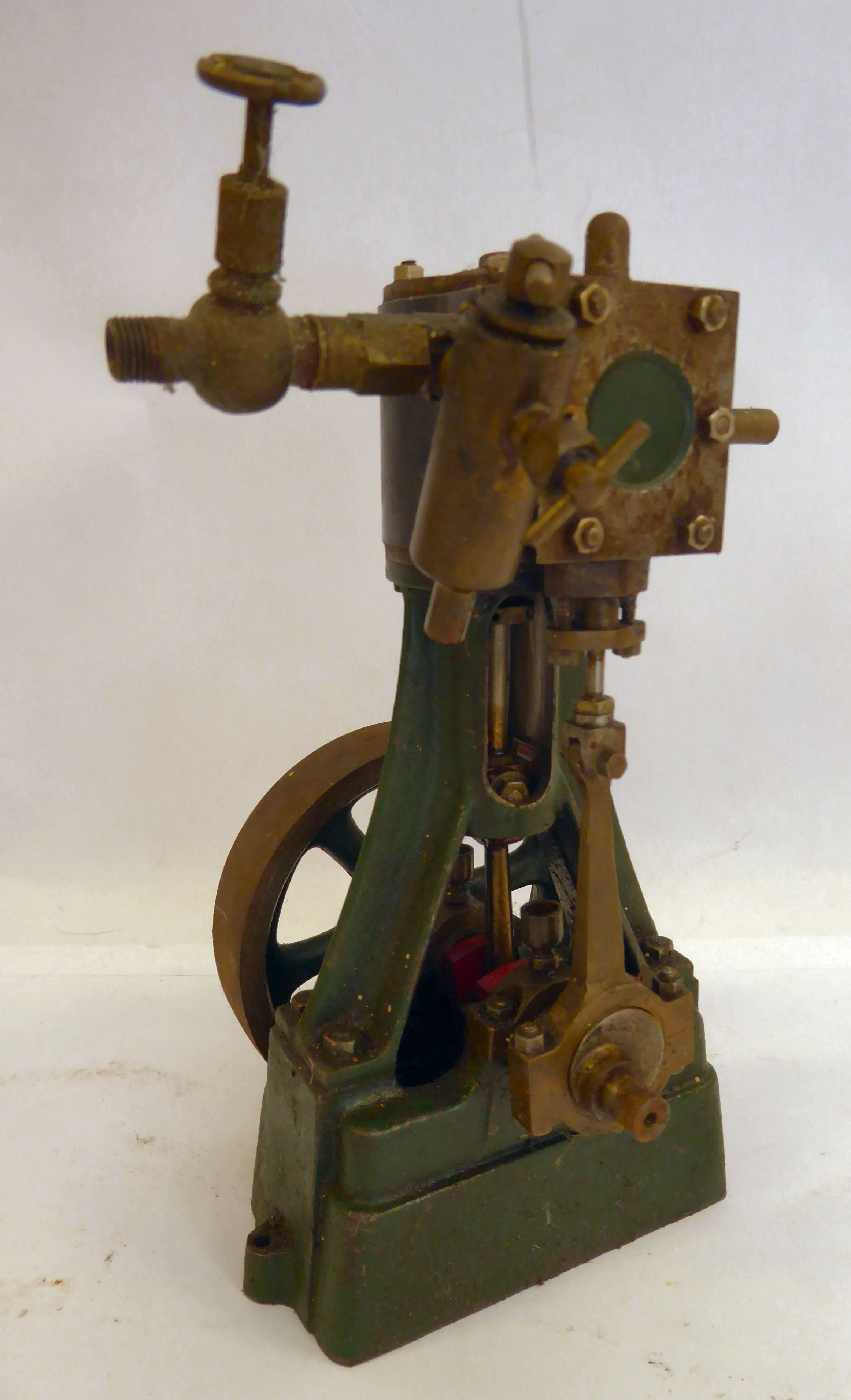 A (probably Stuart) green painted live steam model static engine 7. - Image 3 of 7