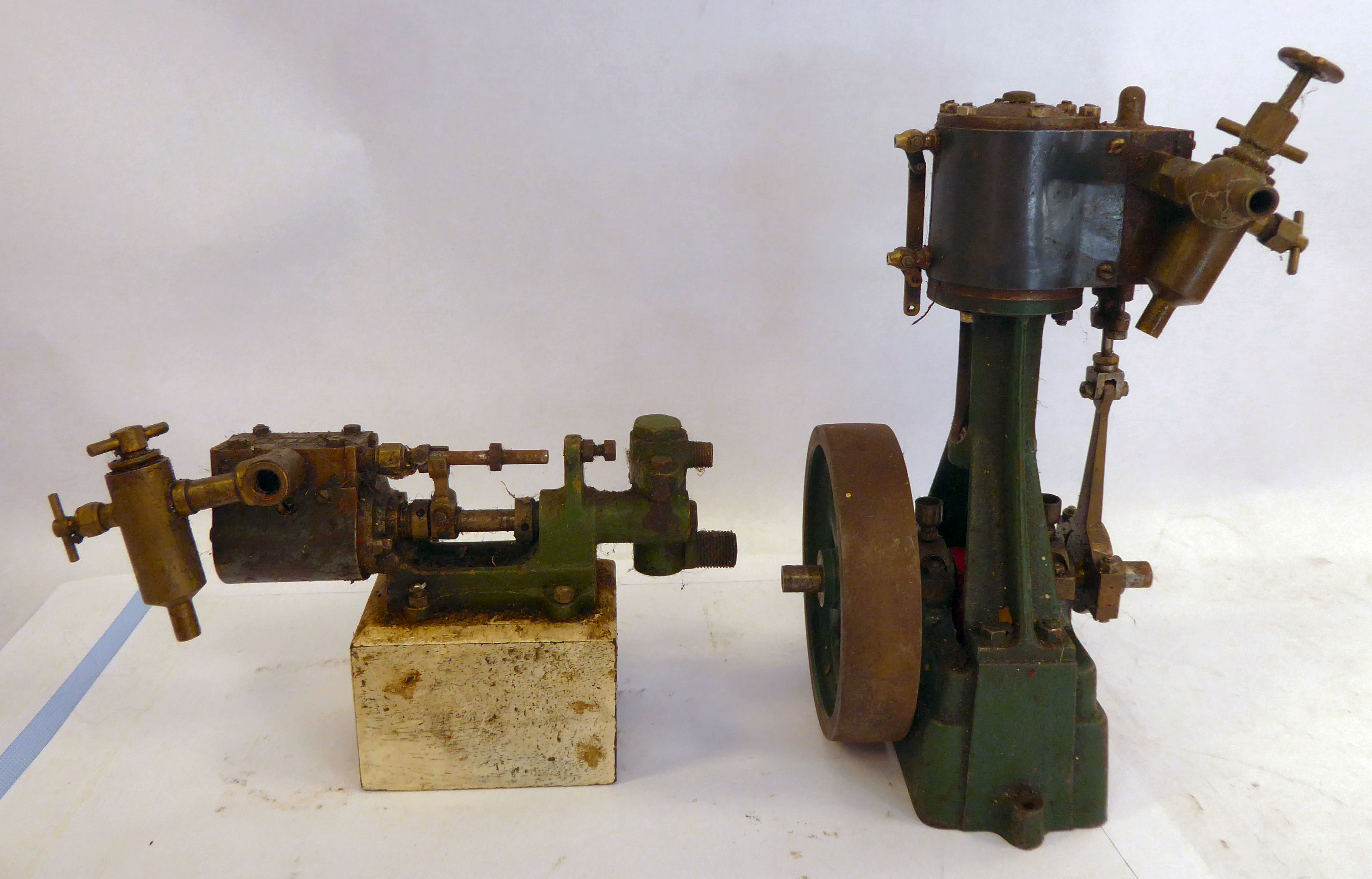 A (probably Stuart) green painted live steam model static engine 7. - Image 2 of 7