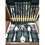 A 1950s stainless steel and EPNS Old English pattern canteen of cutlery and flatware,