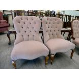 Two similar Victorian style nursing chairs,