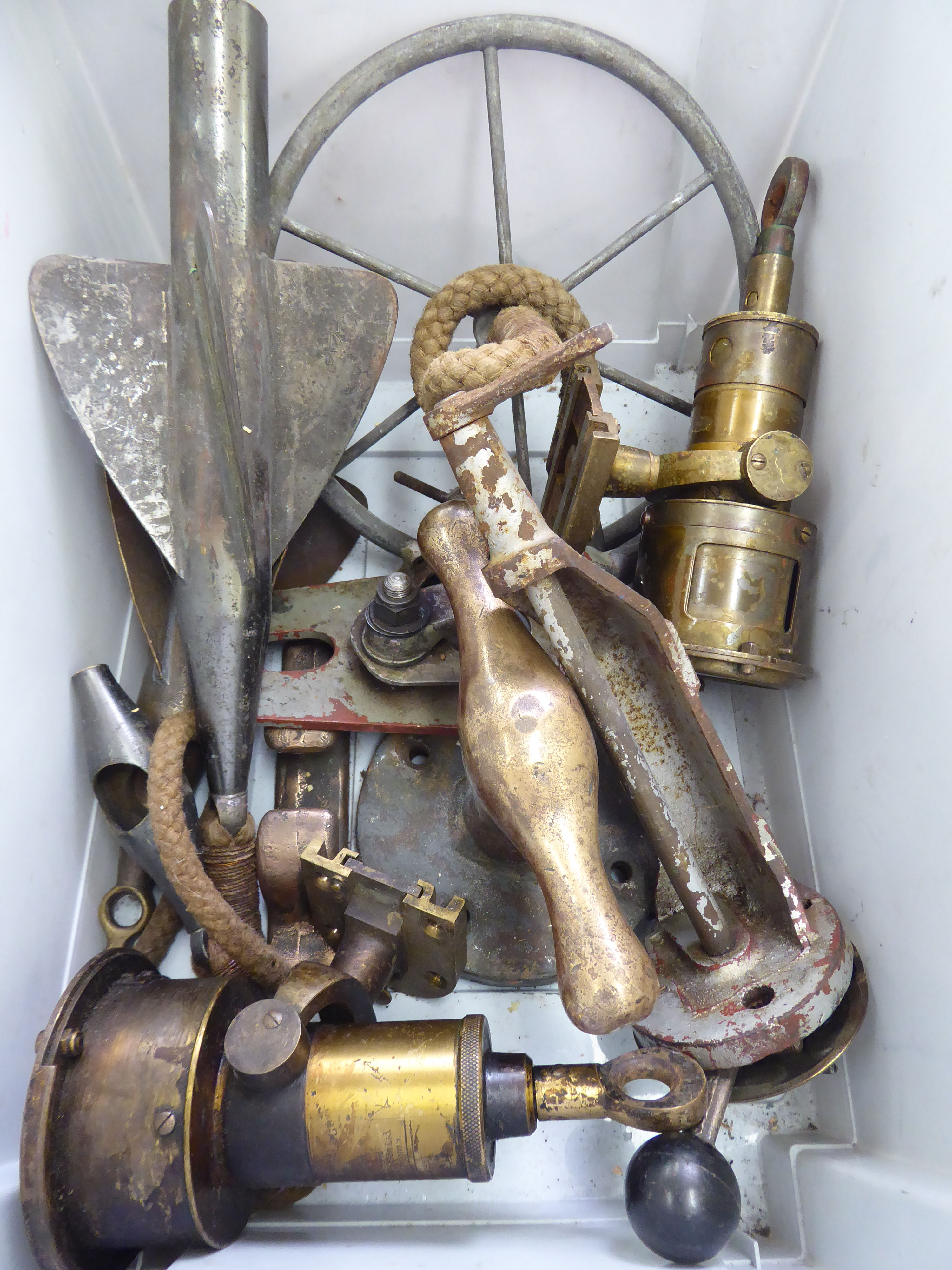 Early 20thC and later marine related equipment and accessories: to include a Walkers Cherub brass