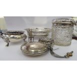 Silver collectables: to include an embossed silver capped dressing table jar Birmingham 1900 3.