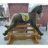 A Merrythought fur fabric nursery rocking horse,