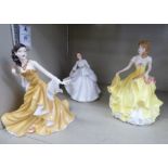 Three Royal Doulton figures from the Pretty Ladies series, viz. 'Carol' 7.5''h; 'Summer' 9.