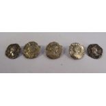 A set of three Art Nouveau silver buttons,