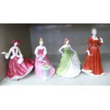 Four Royal Doulton china figures from the Pretty Ladies series, viz. 'Christmas Day 2009' 7.