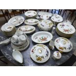 Royal Worcester china Evesham pattern tableware: to include a covered casserole and other serving