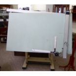 A modern D & D cream coloured enamelled steel designer's drawing board,