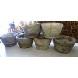 A set of six composition stone,