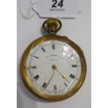 An MPL yellow metal cased Centre Seconds open face pocket watch,