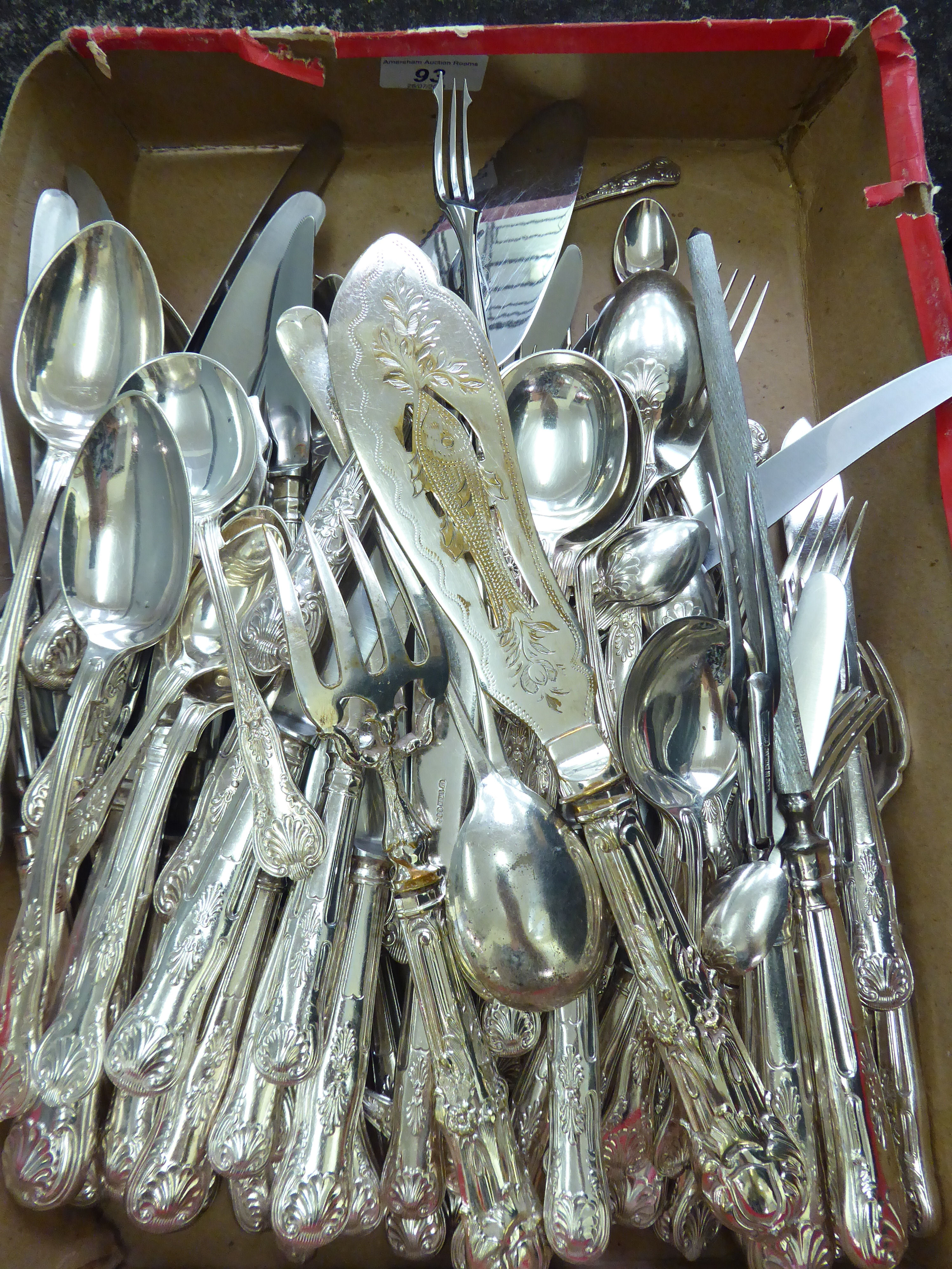 A silver plated Kings pattern canteen of cutlery and flatware F