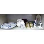 Decorative ceramics and glassware: to include a Furstenberg porcelain dish,