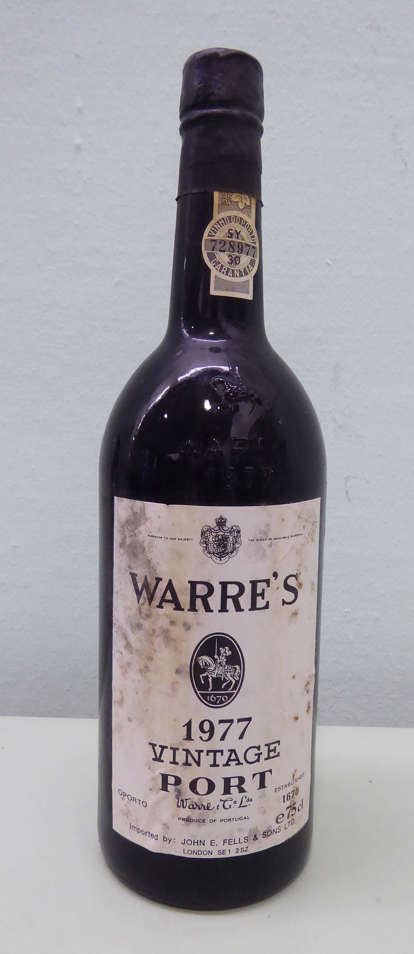 A bottle of Warre's 1977 Vintage Port