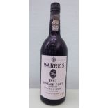 A bottle of Warre's 1983 Vintage Port