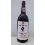 A bottle of Warre's 1983 Vintage Port