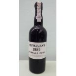 A bottle of Cockburn's 1985 Vintage Port