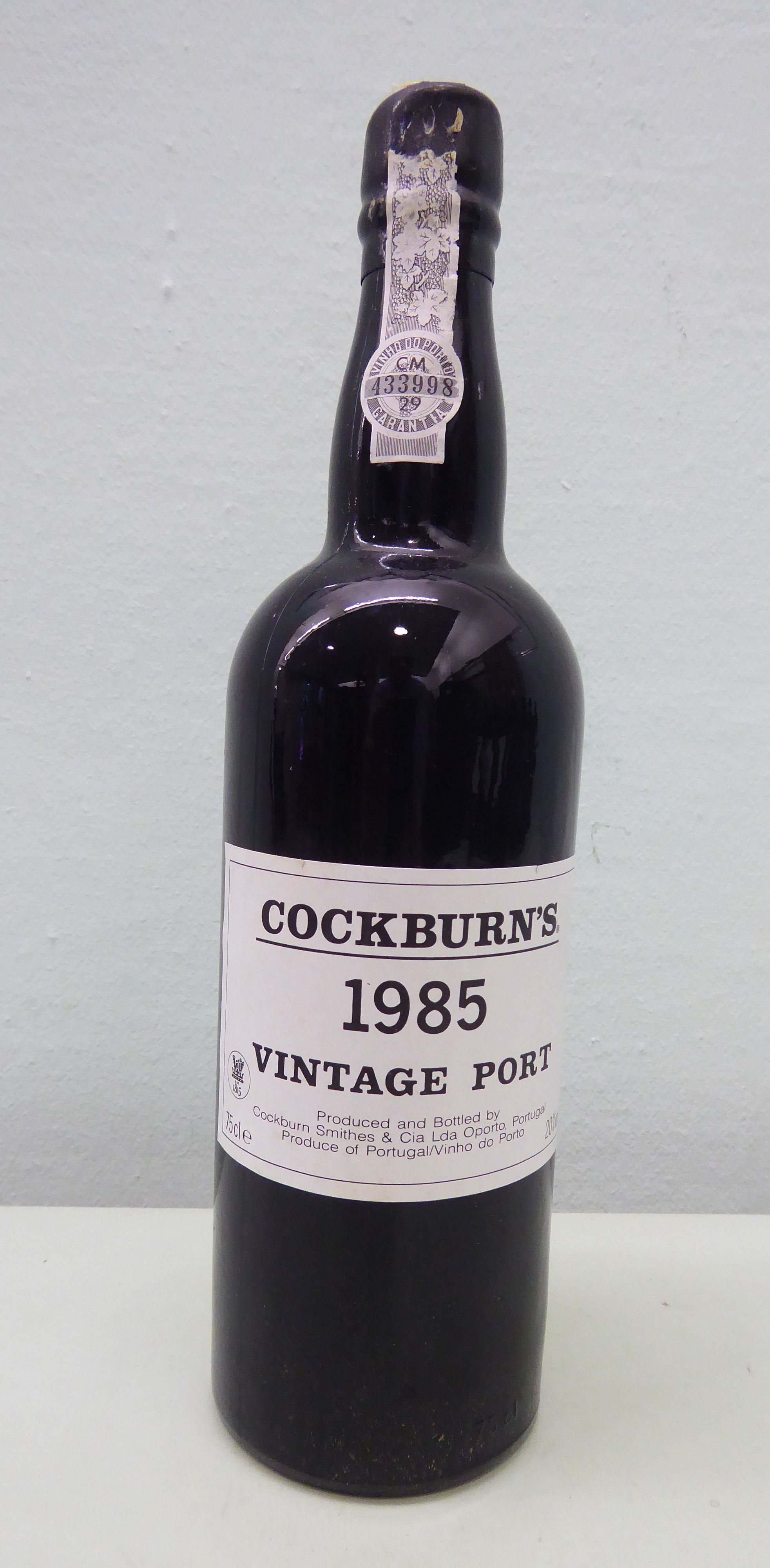 A bottle of Cockburn's 1985 Vintage Port