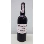 A bottle of Cockburn's 1985 Vintage Port