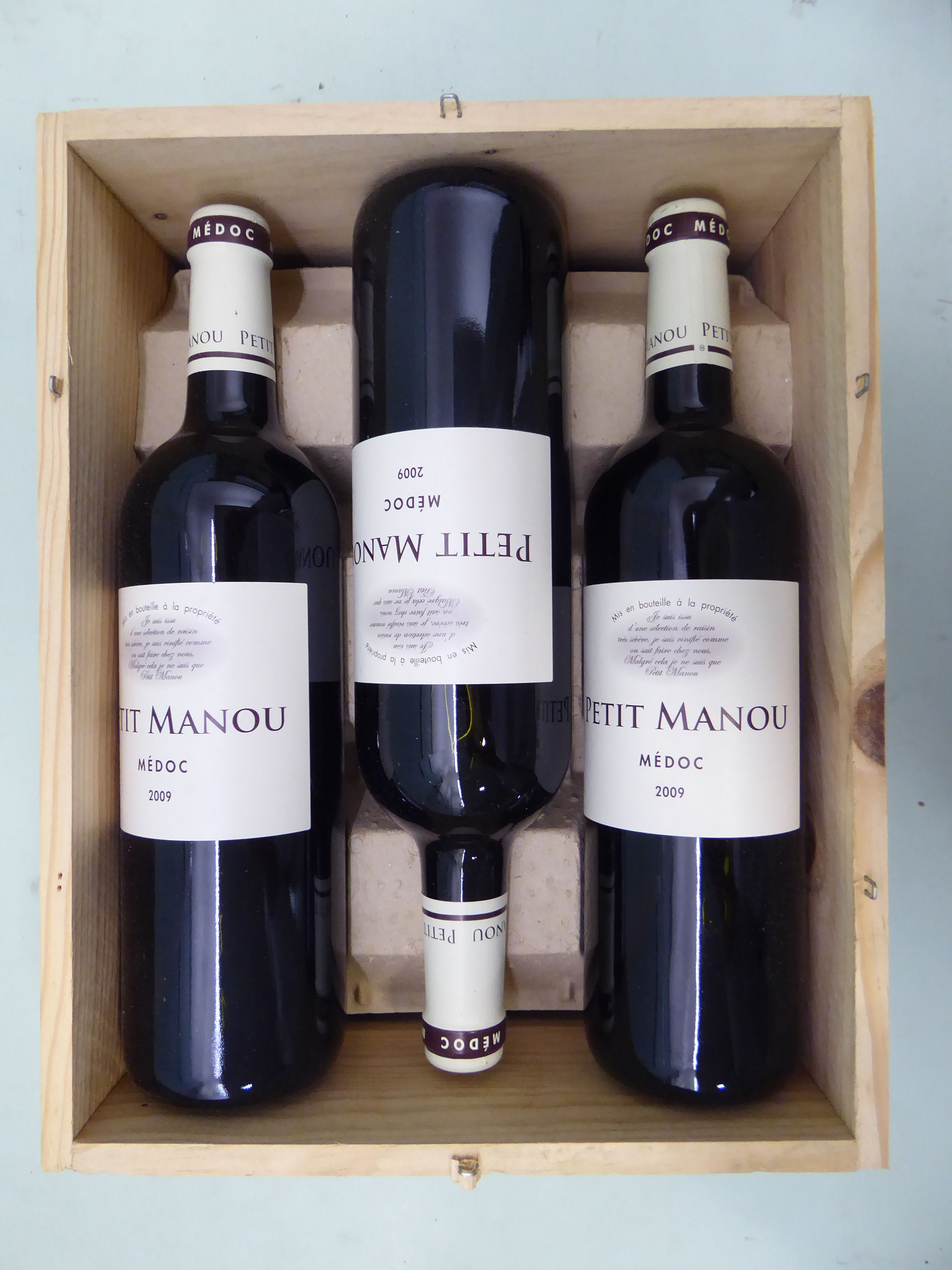 Wine - a case of six bottles of Petit Manou 2009 Medoc