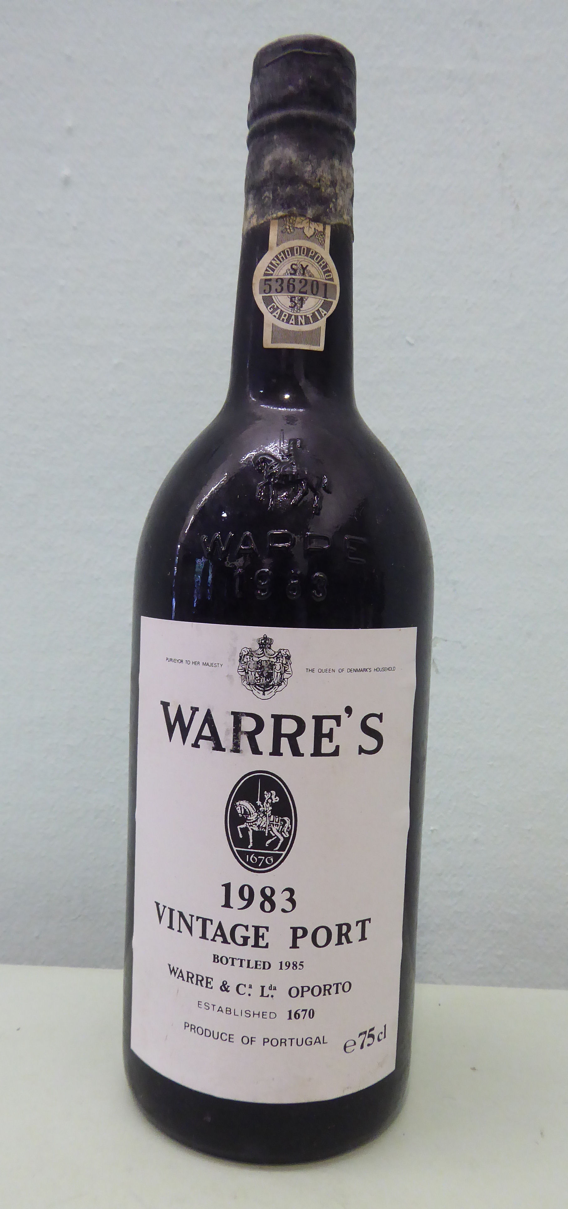 A bottle of Warre's 1983 Vintage Port