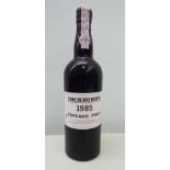 A bottle of Cockburn's 1985 Vintage Port