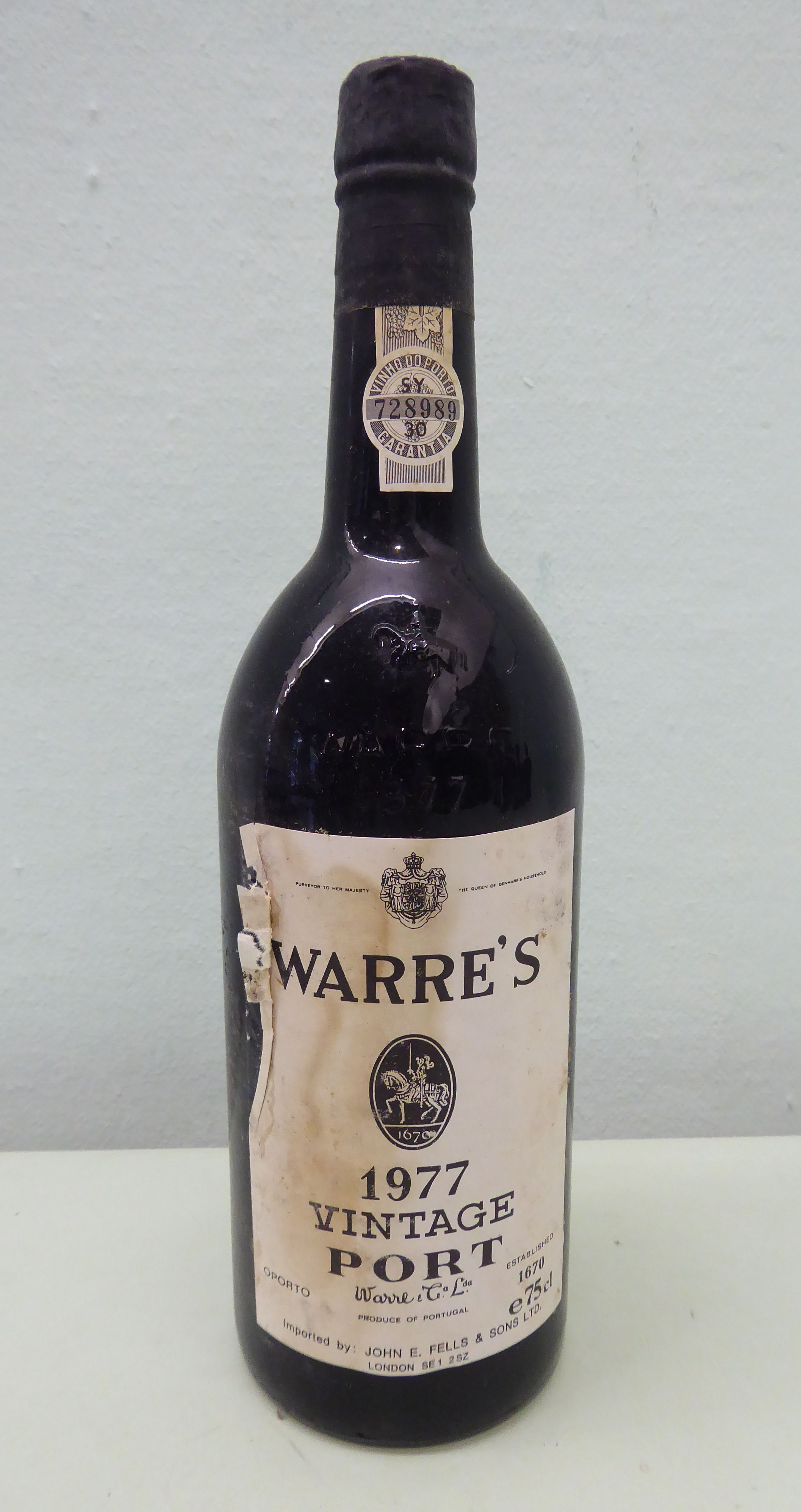 A bottle of Warre's 1977 Vintage Port