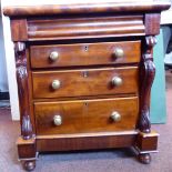 A child's late Victorian mahogany Scottish chest, comprising a cushion moulded frieze drawer,