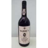 A bottle of Warre's 1977 Vintage Port