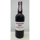 A bottle of Cockburn's 1985 Vintage Port