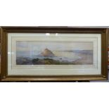 Percival Hart - 'St Michael's Mount' watercolour bears a signature 7.5'' x 24.