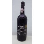 A bottle of Croft 1977 Vintage Port