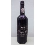 A bottle of Croft 1977 Vintage Port