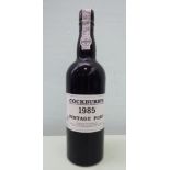 A bottle of Cockburn's 1985 Vintage Port