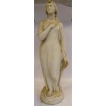 A Copeland Parianware standing figure 'Beatrice' the plinth inscribed Edgar Papworth Junr.