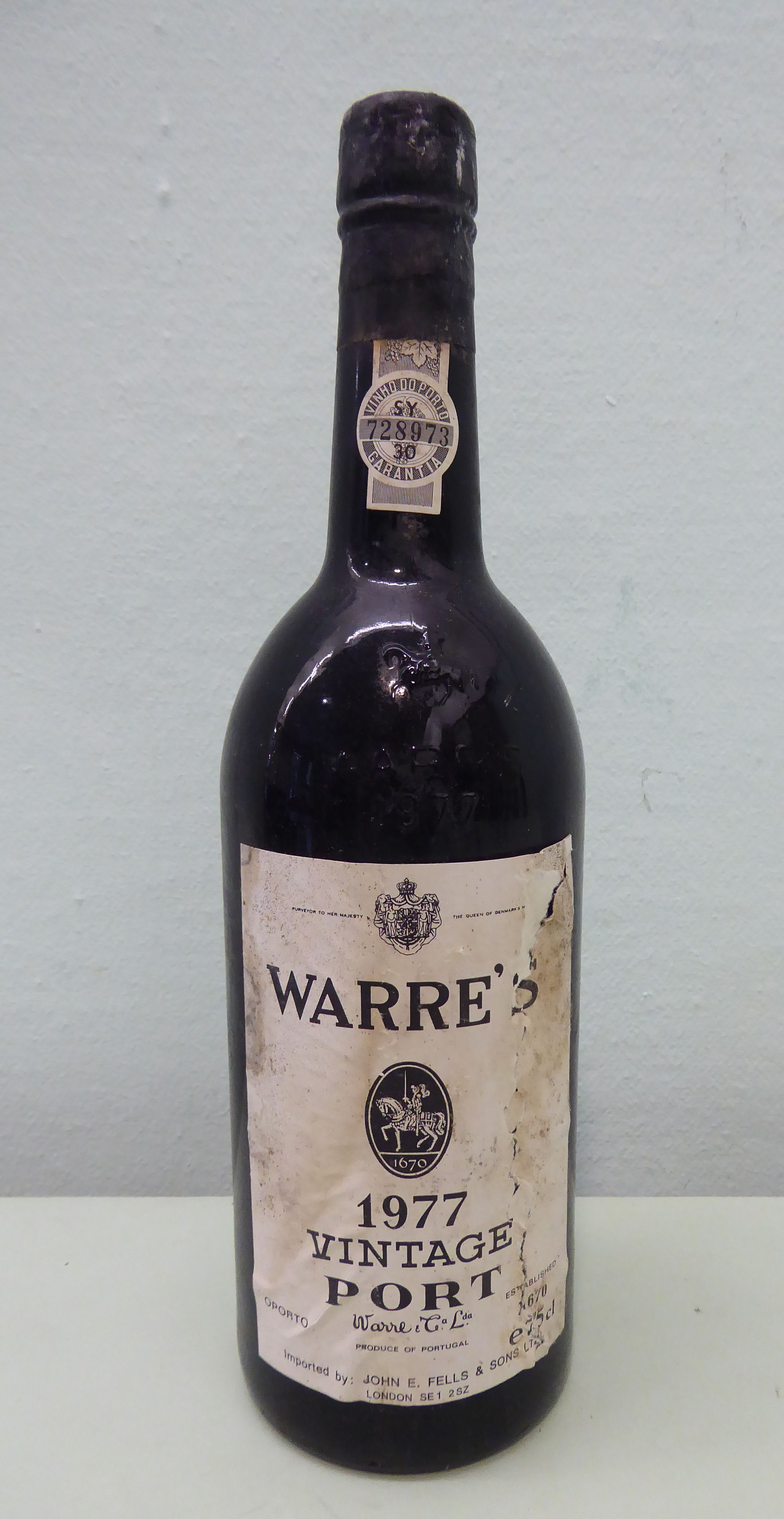 A bottle of Warre's 1977 Vintage Port