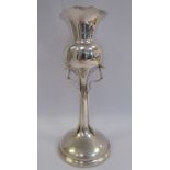 An Art Nouveau silver thistle vase with a cut, flared rim and organically formed mounts,