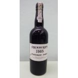 A bottle of Cockburn's 1985 Vintage Port