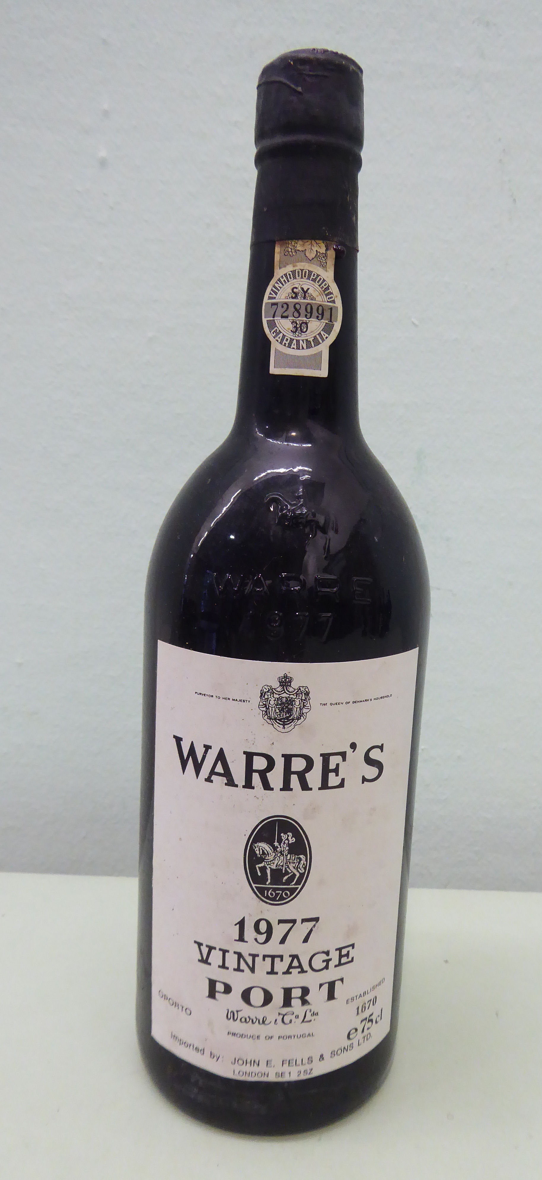 A bottle of Warre's 1977 Vintage Port